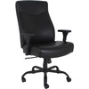 Lorell Big & Tall Executive High-Back Chair With Adjustable Arms - Black Bonded Leather Seat - Black Bonded Leather Back - High Back - 5-star Base - A