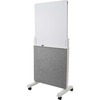 Quartet Agile Easel with Glass Dry-Erase Board - White Tempered Glass Surface - Gray Frame - Assembly Required - 1 Each