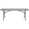 Iceberg IndestrucTable Commercial Folding Table - Charcoal Rectangle Top - Powder Coated Gray Round Leg Base - Contemporary Style - 1000 lb Capacity -