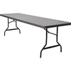 Iceberg IndestrucTable Commercial Folding Table - For - Table TopCharcoal Rectangle Top - Powder Coated Gray Round Leg Base - Contemporary Style - 100