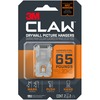 3M CLAW Drywall Picture Hanger - 65 lb (29.48 kg) Capacity - 2" Length - for Pictures, Project, Mirror, Frame, Home, Decoration - Steel - Gray - 2 / P