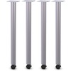 Lorell Tabletop Post Legs - 1" x 2"27.8" , 2" Caster - Material: Steel - Finish: Gray