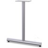Lorell Tabletop T-Leg Base with Glides - 27.8" x 2" - Material: Tubular Steel - Finish: Gray