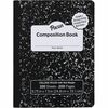 Pacon Marble Hard Cover College Rule Composition Book - 100 Sheets - 200 Pages - College Ruled - Red Margin - 9.75" x 7.5" - Black Marble Cover - Recy