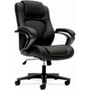 HON Chair - Vinyl Seat - Black Vinyl Back - Black Frame - Mid Back - 5-star Base - Black