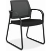 HON Ignition Chair - Black Fabric Seat - Black Mesh Back - Black Steel Frame - Sled Base - Black - Armrest