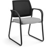HON Ignition Chair - Frost Fabric Seat - Black Mesh Back - Black Steel Frame - Sled Base - Frost - Armrest