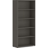 HON Mod HLPLBC3013B5 Book Case - 30" x 13"65" - 5 Shelve(s) - 3 Adjustable Shelf(ves) - Finish: Slate Teak - Adjustable Shelf, Durable, Laminated, Scr