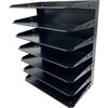 Huron Horizontal Slots Desk Organizer - 7 Compartment(s) - Horizontal - 15" Height x 15" Width x 8.8" Depth - Durable - Black - Steel - 1 Each