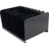 Huron Vertical Desk Organizer - 8 Compartment(s) - Vertical - 7.8" Height x 11" Width x 15" Depth - Durable - Black - Steel - 1 Each