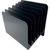 Huron Slanted Vertical Slots Desktop Organizer - 8 Compartment(s) - Vertical - 10" Height x 9.8" Width x 11" Depth - Durable - Black - Steel - 1 Each