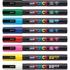 uni&reg; Posca PC-3M Paint Markers - Fine Marker Point - Green, Blue, Light Blue, Yellow, Red, Pink, White, Black Water Based, Pigment-based Ink - 8 /