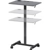 Lorell Height-adjustable Mobile Desk - Weathered Charcoal Laminate Top - Powder Coated Base - Adjustable Height - 30" to 43.63" Adjustment - 43" Heigh