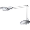 Victory Light LED Magnifying Lamp - 48" Height - 8.8" Width - 4.60 W LED Bulb - Silver - Adjustable Arm, Adjustable Height - 400 lm Lumens - Metal - D