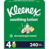 Kleenex Soothing Lotion Tissues - 3 Ply - White - 60 Per Box - 4 / Pack