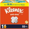 Kleenex Anti-viral Facial Tissue - 3 Ply - White - 55 Per Box - 1 Each