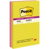 Post-it&reg; Super Sticky Multi-Pack Notes - Summer Joy Color Collection - 4" x 6" - Rectangle - 90 Sheets per Pad - Citron, Papaya Fizz, Power Pink, 