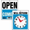Headline Signs OPEN/WILL RETURN Time Sign - 1 Each - Open, Come In, Will Return Print/Message - 7.5" Width9" Depth - Rectangular Shape - Black, White 