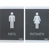 Headline Signs ADA MEN/WOMEN Restroom Sign - 1 Set - Men, Women Print/Message - 6" Width9" Depth - Rectangular Shape - Silver Print/Message Color - Ad