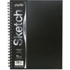 UCreate Poly Cover Sketch Book - 75 Sheets - Spiral - 70 lb Basis Weight - 12" x 9" - 12" x 9" - BlackPolyurethane Cover - Heavyweight, Acid-free Pape