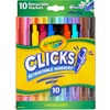 Crayola Marker - 4 mm Marker Point Size - Chisel, Conical Marker Point Style - Retractable - Assorted Water Based Ink - Assorted Plastic Barrel - 10 B