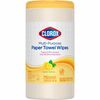 Clorox Multipurpose Paper Towel Wipes - Ready-To-Use Wipe - Lemon Verbena Scent - 75 / Canister - 1 Each - White