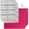 Smead Protab&reg; Filing System with 20 Letter Size Hanging File Folders, 24 ProTab 1/3-Cut Tab labels, and 1 eraser (64197) - Red - 20 / Box