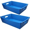 Flipside Plastic Welded Letter Trays - 4.5" Height x 18" Width x 12" Depth - Welded, Handle, Compact, Stackable, Storage Space, Durable - Blue - Plast