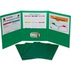 C-Line CLI-33943 Letter Portfolio - 8 1/2" x 11" - 75 Sheet Capacity - 3 Pocket(s) - Polypropylene - Green - 24 / Box