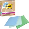 Post-it&reg; Super Sticky Adhesive Note - 210 - 4" x 4" - Square - 70 Sheets per Pad - Ruled - Assorted Oasis - Removable, Repositionable, Recyclable 