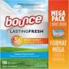 Bounce Mega Dryer Sheets - Sheet - Outdoor Fresh Scent - 130 / Box - White