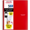 Five Star Wirebound Notebook - 5 Subject(s) - 200 Pages - Wire Bound - College Ruled - Letter - 8 1/2" x 11" - Red Cover - Double Sided Sheet, Durable