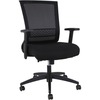 Lorell Mid-back Mesh Chair - Black Seat - Black Mesh Back - Mid Back - 5-star Base - Armrest - 1 Each