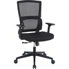 Lorell Mid-back Mesh Chair - Black Fabric Seat - Black Mesh Back - Mid Back - 5-star Base - Armrest - 1 Each