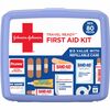 Johnson & Johnson Travel Ready First Aid Kit - 80 x Piece(s) - 5.5" Height x 6.3" Width x 1.7" Depth Length - Plastic Case - 1 Each - Blue