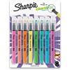 Sharpie Clear View Highlighter - Fine Marker Point - Chisel Marker Point Style - Yellow, Pink, Orange, Coral, Blue, Purple, Fluorescent Green - 8 / Pa