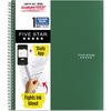 Five Star Wirebound Notebook - 1 Subject(s) - 100 Sheets - 100 Pages - Wire Bound - Letter - 8 1/2" x 11" - Forest GreenPlastic Cover - Double Sided S