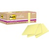 Post-it&reg; Recycled Super Sticky Notes - 70 - 3" x 3" - Square - 70 Sheets per Pad - Canary Yellow - Adhesive - 12 / Pack - Recycled