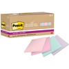 Post-it&reg; Recycled Super Sticky Notes - 70 - 3" x 3" - Square - 70 Sheets per Pad - Wanderlust Pastels - Adhesive - 24 / Pack - Recycled