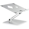 DURABLE RISE Laptop Stand - Up to 17" Screen Support - 12.6" Height x 9.1" Width x 11" Depth - Desktop, Tabletop - Aluminum - Silver