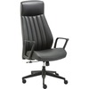 LYS High-Back Bonded Leather Chair - Black Bonded Leather Seat - Black Bonded Leather Back - High Back - Armrest - 1 Each