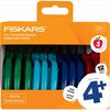 Fiskars 5" Blunt-tip Kids Scissors - Safety Edge Blade - Blunted Tip - Green, Turquoise, Blue, Red - 12 / Pack