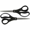 Fiskars Recycled All-purpose Scissors - Stainless Steel - Straight Tip - Black - 2 / Pack