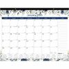 Blueline Abstract Floral Monthly Desk Pad - Monthly - 12 Month - January 2024 - December 2024 - 1 Month Single Page Layout - 17" x 22" Sheet Size - De