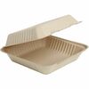 BluTable 40 oz Portable Clamshell Containers - Food Storage, Food - Natural - Molded Fiber, Sugarcane Fiber Body - 200 / Carton