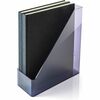 Officemate Literature/Magazine Holder - Vertical - 12.2" x 10.3" x 4.3" x - Plastic - 1 Each - Translucent Gray - Sturdy, Durable, Reusable