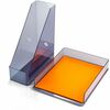 Officemate Recycled Letter Tray & File Desktop Set - Desktop - Front Loading, Durable, Sturdy - Translucent Gray - Plastic - 1 Each