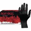 NIGHT ANGEL Nitrile Powder Free Exam Glove - Small Size - For Right/Left Hand - Nitrile - Black - Latex-free, Soft, Flexible, Non-sterile, Textured - 