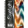 Pacon Fashion Sketch Book - 75 Pages - Spiral - 120 g/m&#178; Grammage - 9" x 6" - Neon Neon Abstract Cover - Acid-free, Perforated, Durable