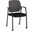 HON Nucleus Guest Chairs - Black Fabric Seat - Black Mesh Back - Four-legged Base - Armrest - 1 Each